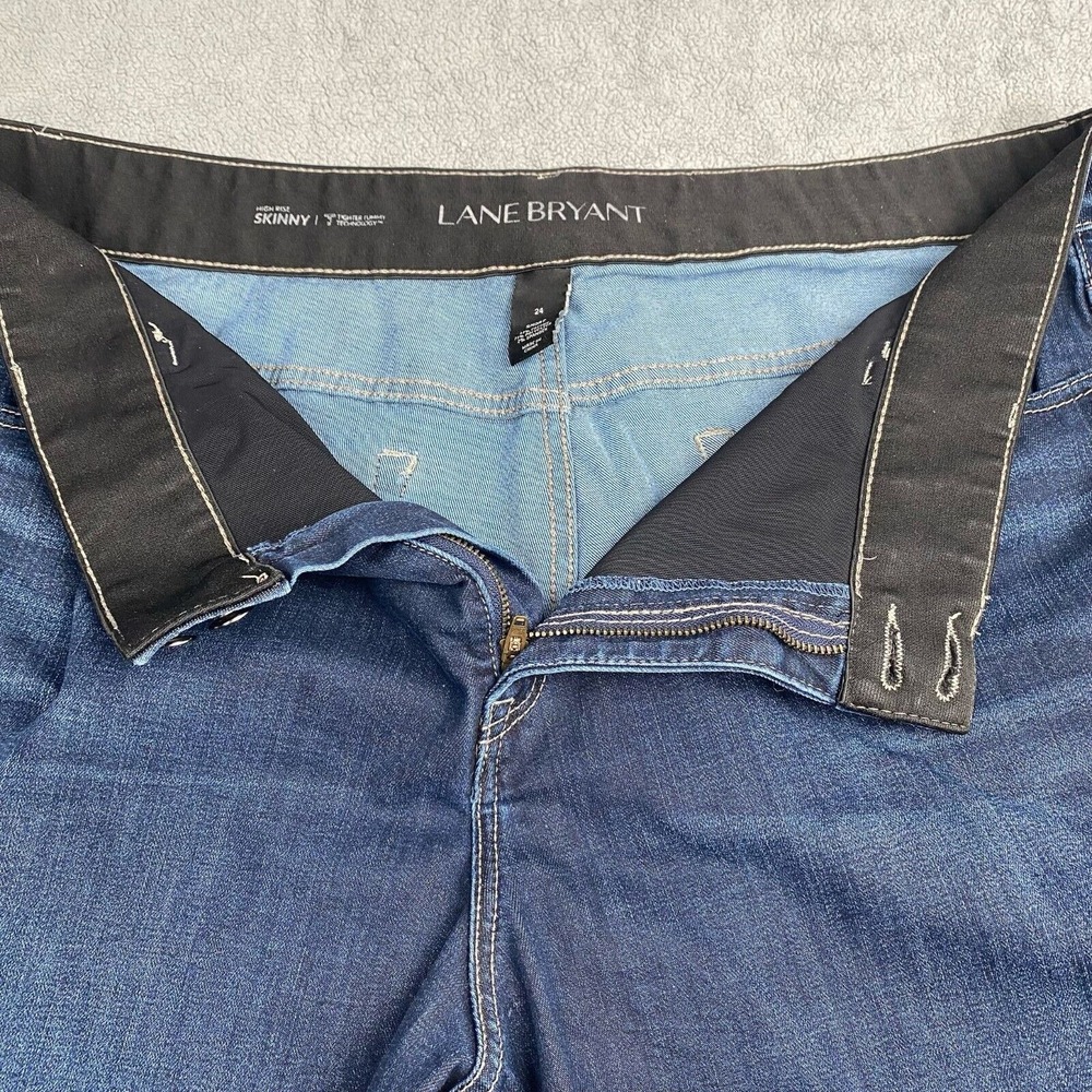 Lane Bryant Women's Size 24 Blue Plus High-Rise Stretch Skinny‎ Jeans - Picture 10 of 13